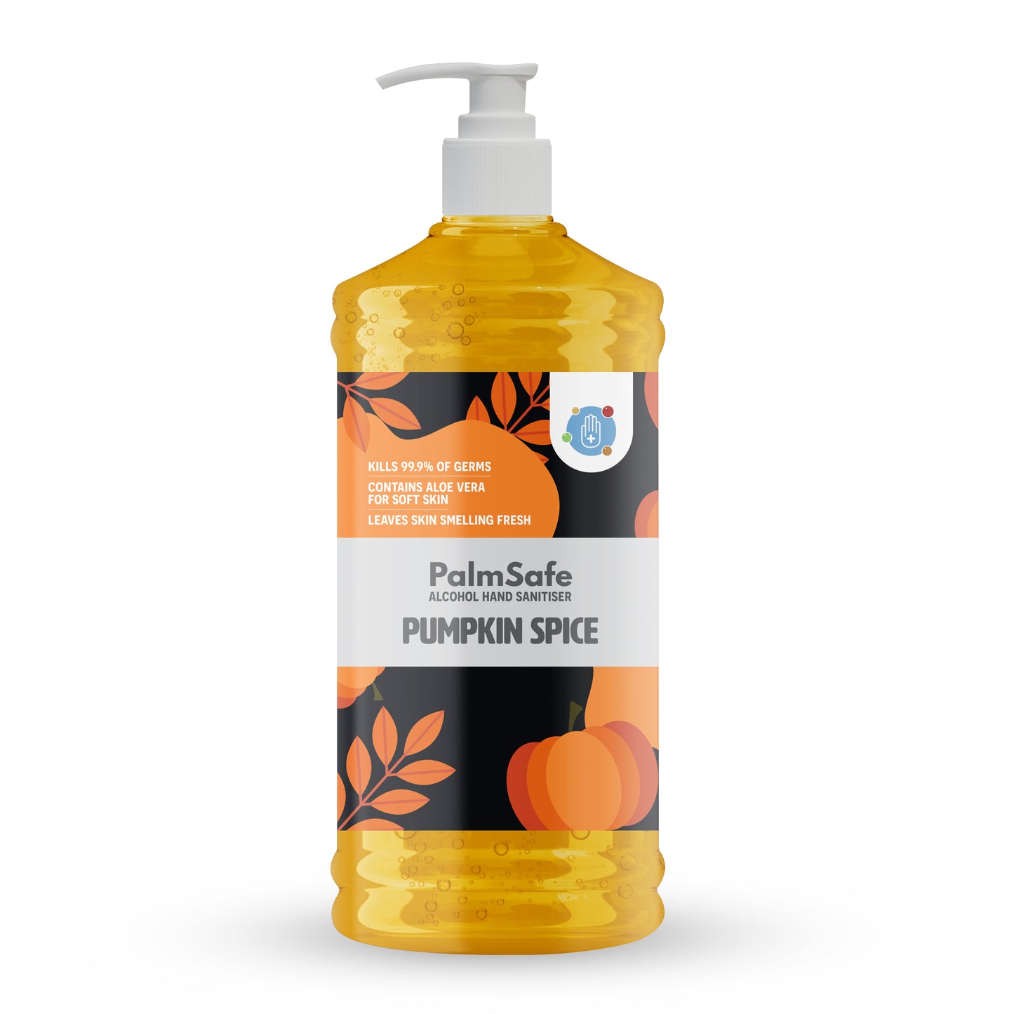 1 Litre Pump Bottle of Palm Safe Pumpkin Spice Hand Sanitiser