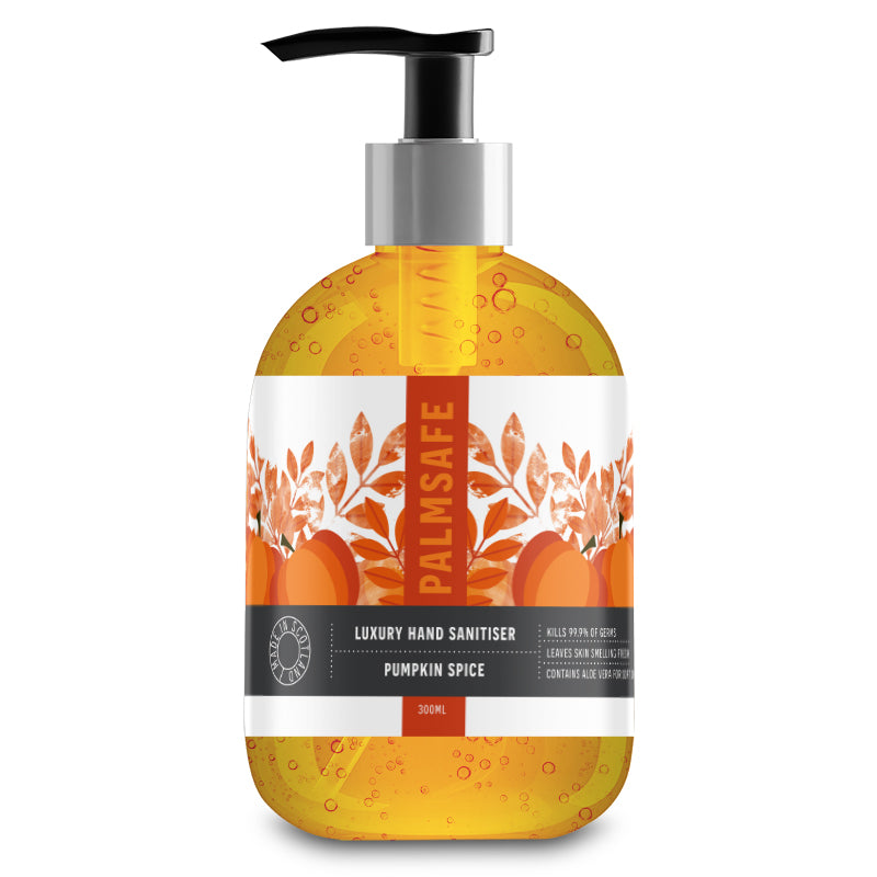 Palm Safe Luxury Hand Sanitiser Pumpkin Spice 300ml Pump Bottle