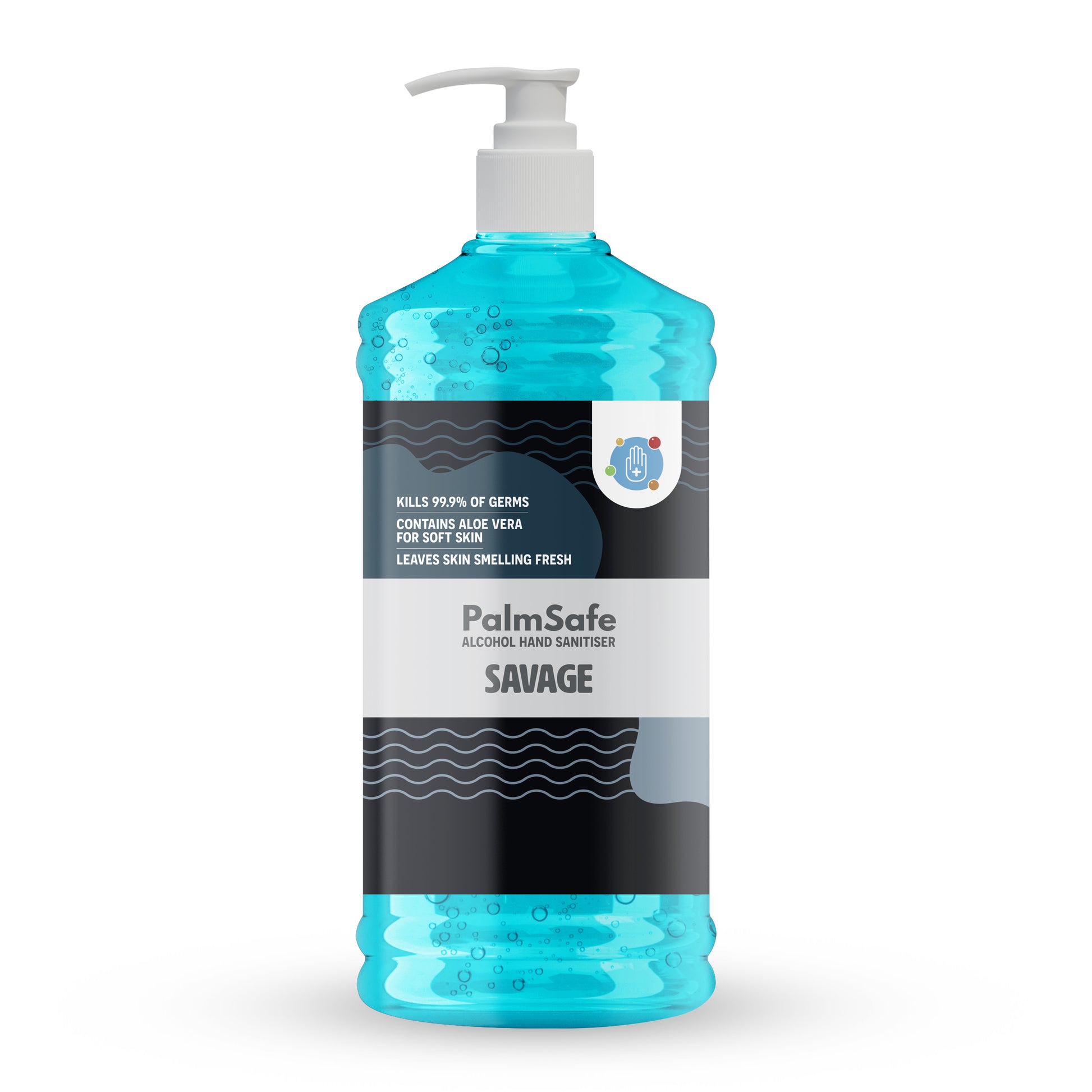 1 Litre Pump Bottle of Palm Safe Savage Hand Sanitiser